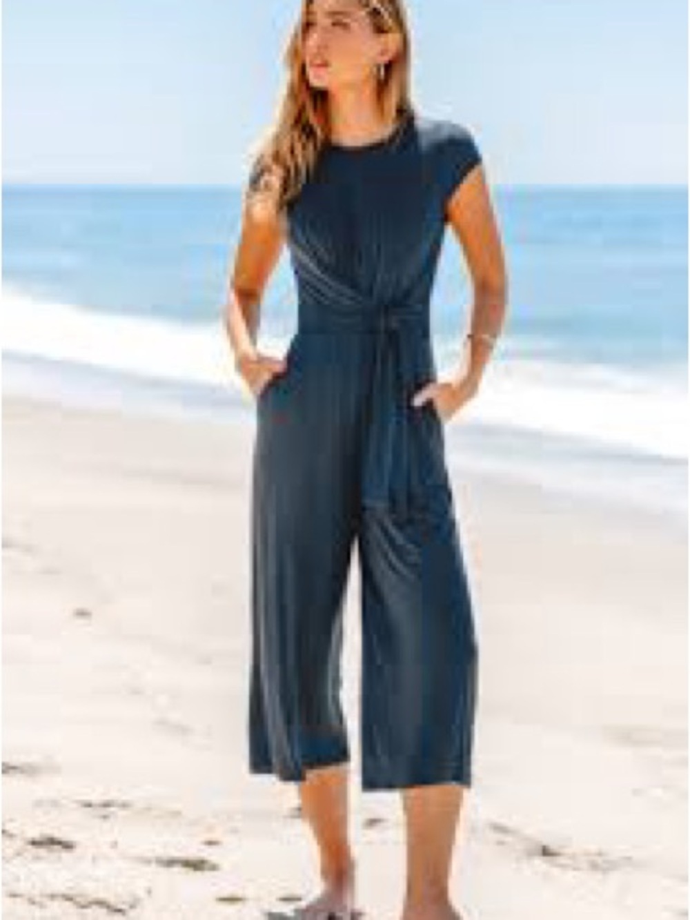 Miami for Francesca’s Tie Front Jumpsuit. Medium